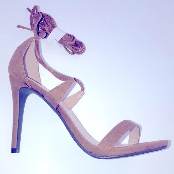 New Glam Brown Lace-up Heels - Picture 3 of 6